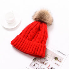 Load image into Gallery viewer, Fur Knitted Hat