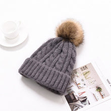 Load image into Gallery viewer, Fur Knitted Hat