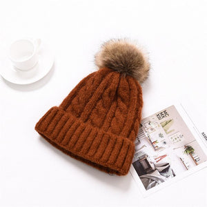 Fur Knitted Hat