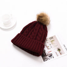 Load image into Gallery viewer, Fur Knitted Hat