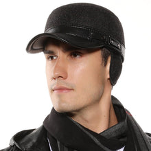 Load image into Gallery viewer, Faux Leather Bomber Earmuffs Hats