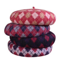 Load image into Gallery viewer, Wool Felt Plaid  Beret