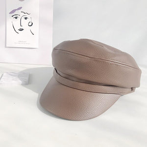 Leather Flat Hat